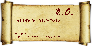 Mallár Olívia névjegykártya
